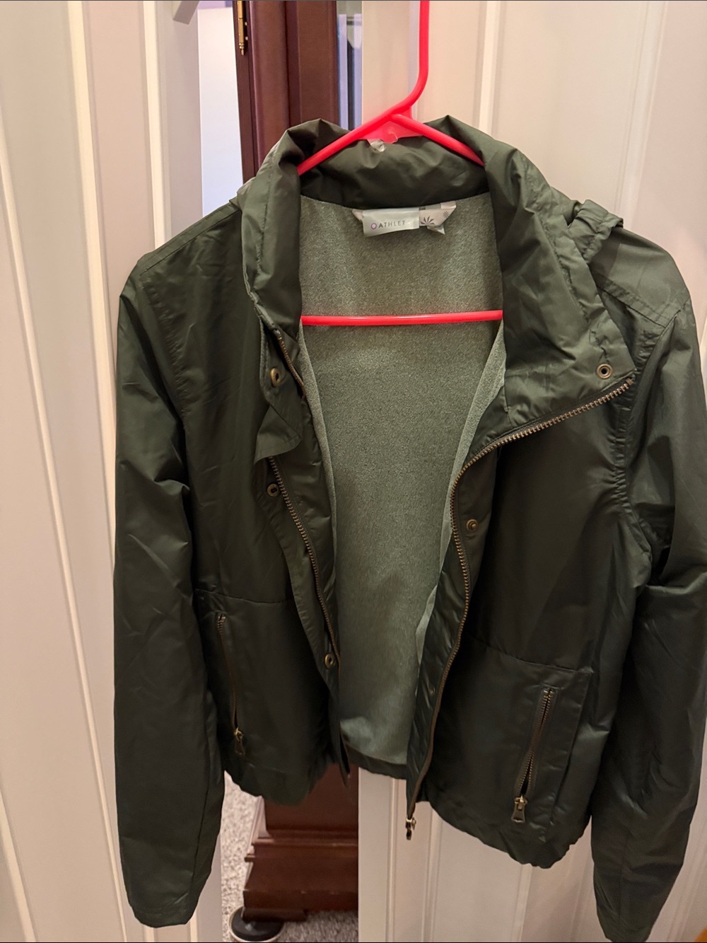 Athleta Olive Green Lightweight Zip Jacket